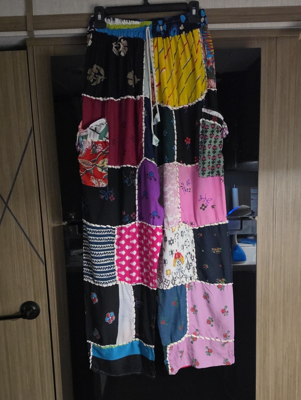 🦋NWT, 100% COTTON, PATCHWORK PANTS" BY" ASHLEY TAYLOR"